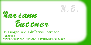 mariann buttner business card